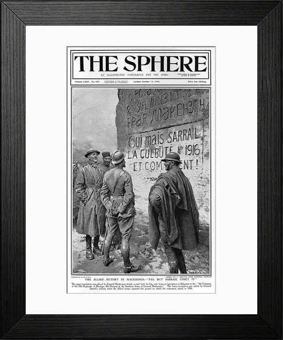 Framed Print : Sphere cover - Allied soldiers in Macedonia by Matania Framed Print : Sphere cover - Allied soldiers in Macedonia by Matania