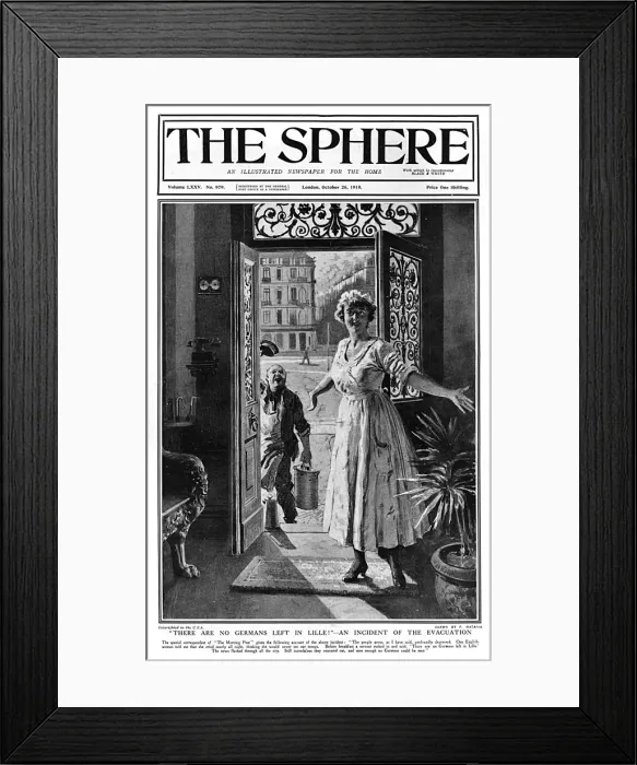 Framed Print : Sphere cover - German retreat from Lille, 1918 Framed Print : Sphere cover - German retreat from Lille, 1918