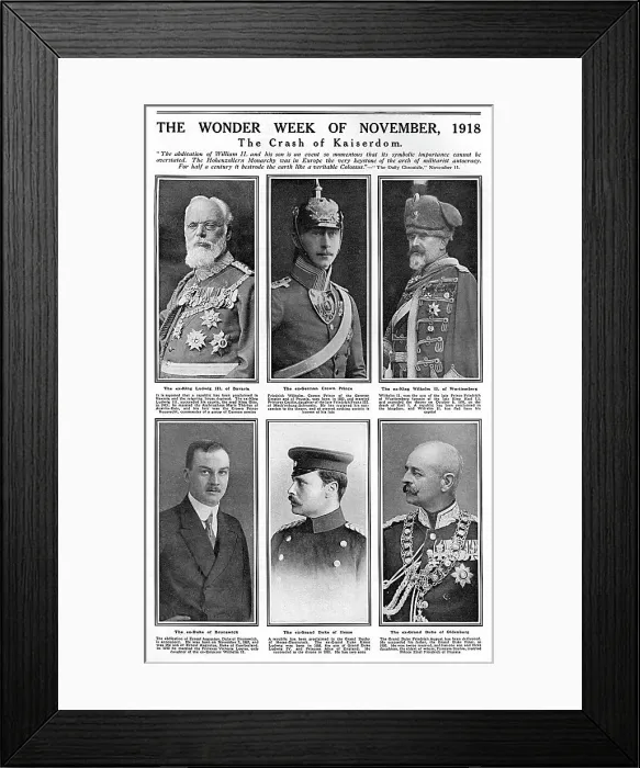 Framed Print : German ex-royalty following end of First World War Framed Print : German ex-royalty following end of First World War