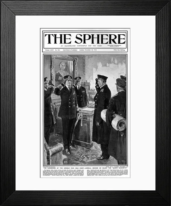 Framed Print : Sphere cover - Surrender of German fleet by Matania Framed Print : Sphere cover - Surrender of German fleet by Matania