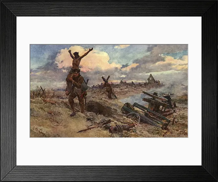 Framed Print : The Cross Bearers, WW1 battlefield by Matania Framed Print : The Cross Bearers, WW1 battlefield by Matania