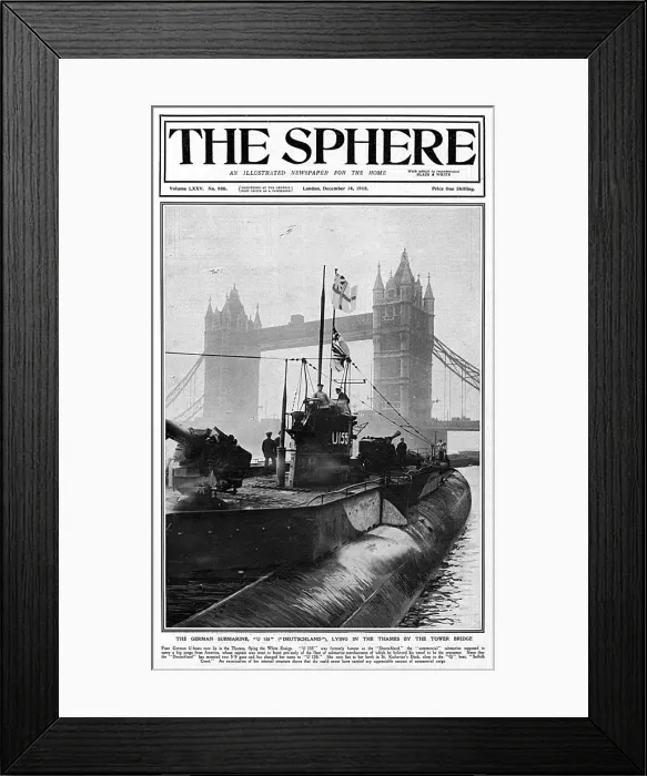 Framed Print : Sphere cover - German U boat in Thames by Tower Bridge Framed Print : Sphere cover - German U boat in Thames by Tower Bridge