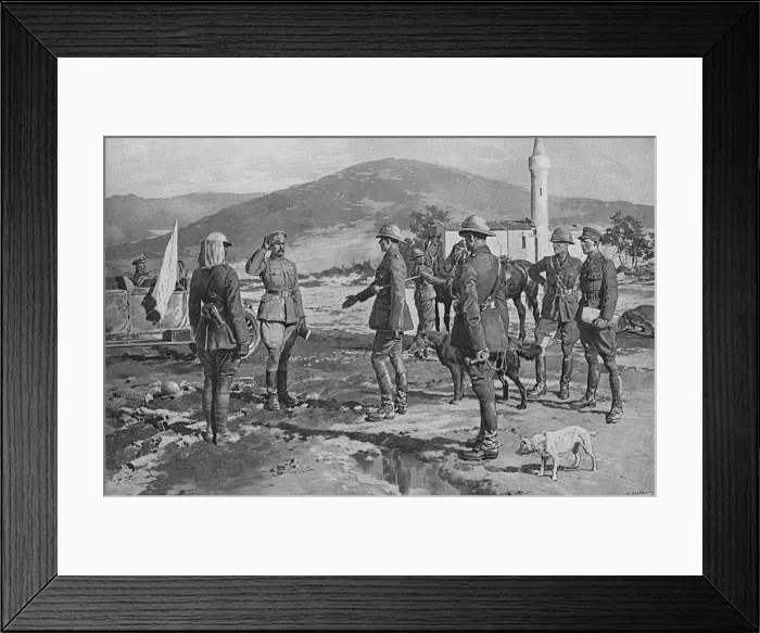 Framed Print : Arrival of Bulgarian Peace Envoy, 1918 by Matania Framed Print : Arrival of Bulgarian Peace Envoy, 1918 by Matania