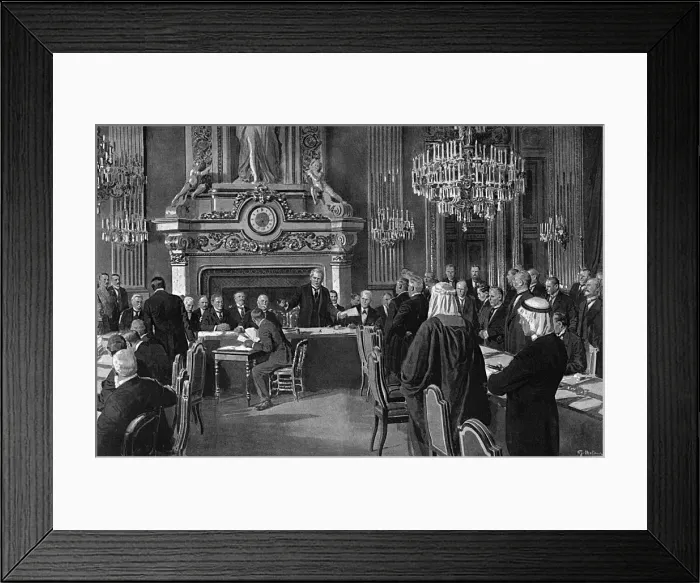 Framed Print : Peace Conference in Paris by Matania