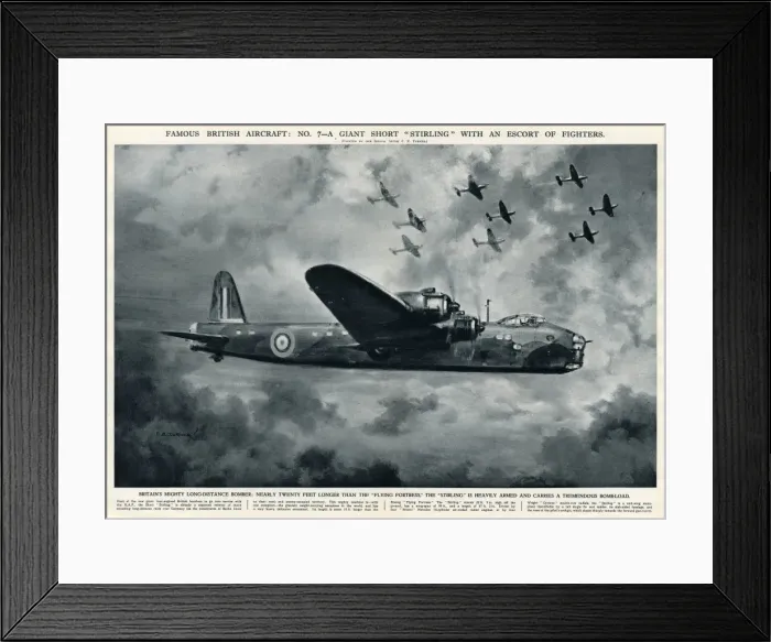Framed Print : British aircraft Giant short Stirling in WWII Framed Print : British aircraft Giant short Stirling in WWII