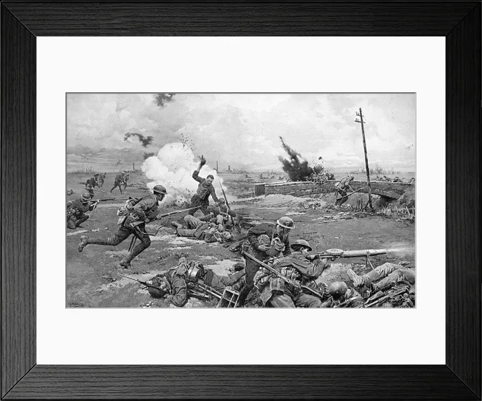 Framed Print : Australian troops counter-attack at Amiens, WW1 Framed Print : Australian troops counter-attack at Amiens, WW1