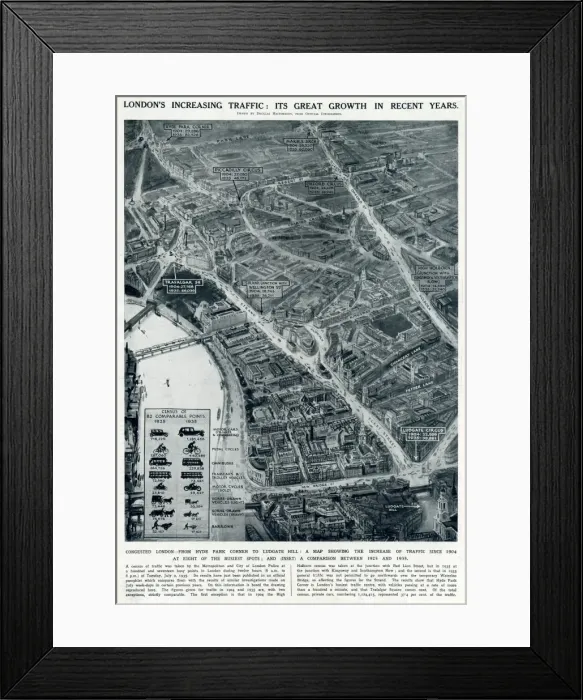 Framed Print : Londons increased traffic in 1936 Framed Print : Londons increased traffic in 1936