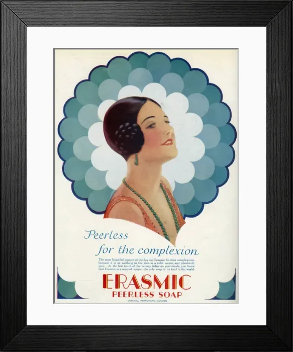 Framed Print : Advert for Erasmic soap
