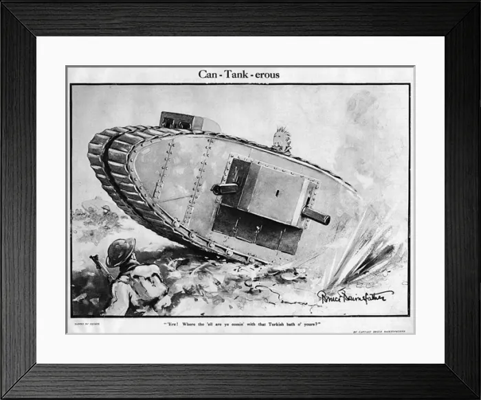 Framed Print : Can-Tankerous by Bruce Bairnsfather, WW1 cartoon Framed Print : Can-Tankerous by Bruce Bairnsfather, WW1 cartoon