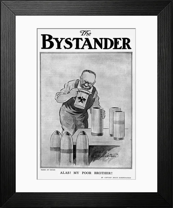 Framed Print : Bystander front cover, Bairnsfather cartoon, German shells Framed Print : Bystander front cover, Bairnsfather cartoon, German shells