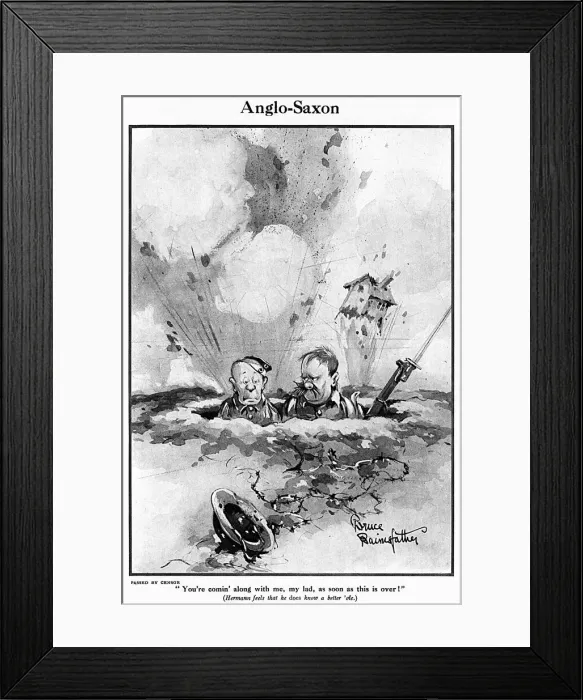 Framed Print : Anglo-Saxon by Bruce Bairnsfather, WW1 cartoon Framed Print : Anglo-Saxon by Bruce Bairnsfather, WW1 cartoon