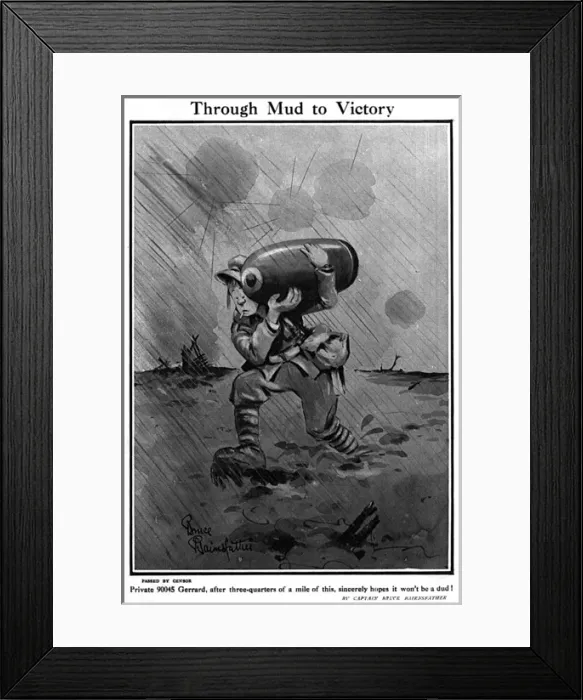 Framed Print : Through Mud to Victory by Bruce Bairnsfather, WW1 cartoon Framed Print : Through Mud to Victory by Bruce Bairnsfather, WW1 cartoon