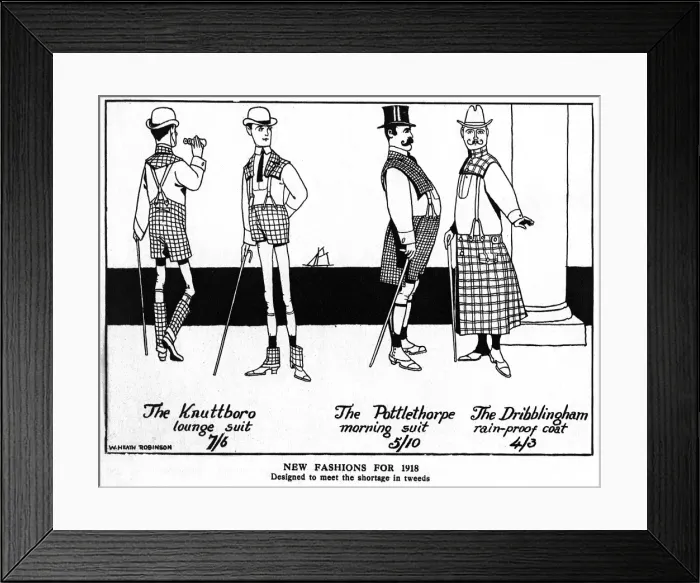 Framed Print : New Fashions for 1918 by William Heath Robinson, WW1 Framed Print : New Fashions for 1918 by William Heath Robinson, WW1