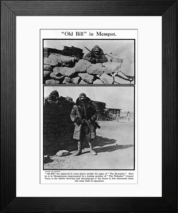 Framed Print : Old Bill in Mesopotamia, Nobodies Concert, WW1 Framed Print : Old Bill in Mesopotamia, Nobodies Concert, WW1