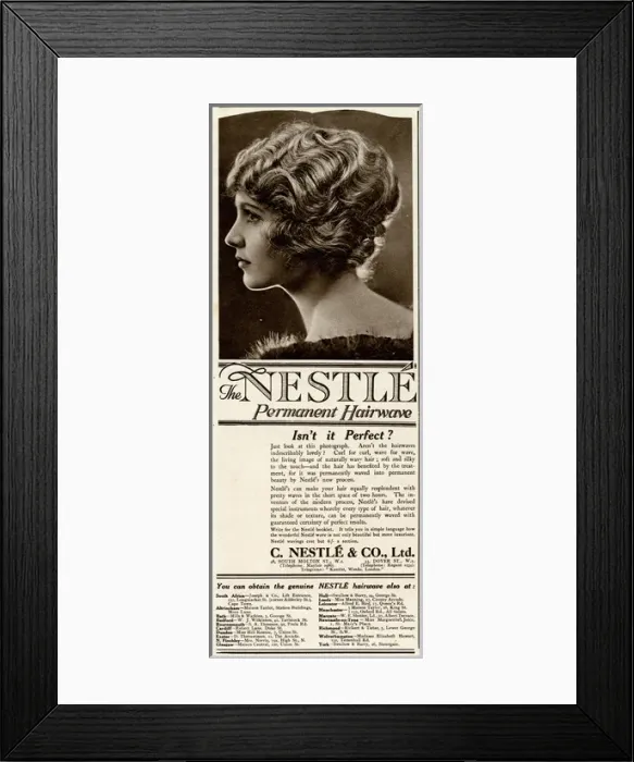 Framed Print : Advert for Nestle permanent hairwave 1922 Framed Print : Advert for Nestle permanent hairwave 1922