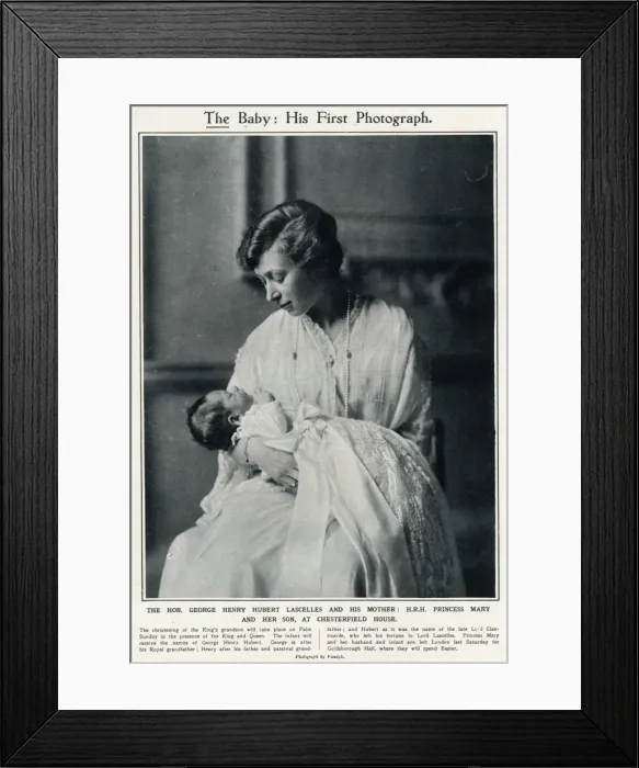 Framed Print : Princess Mary and her son George at Chesterfield House Framed Print : Princess Mary and her son George at Chesterfield House