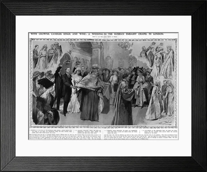 Framed Print : A wedding in the Russian embassy chapel in London