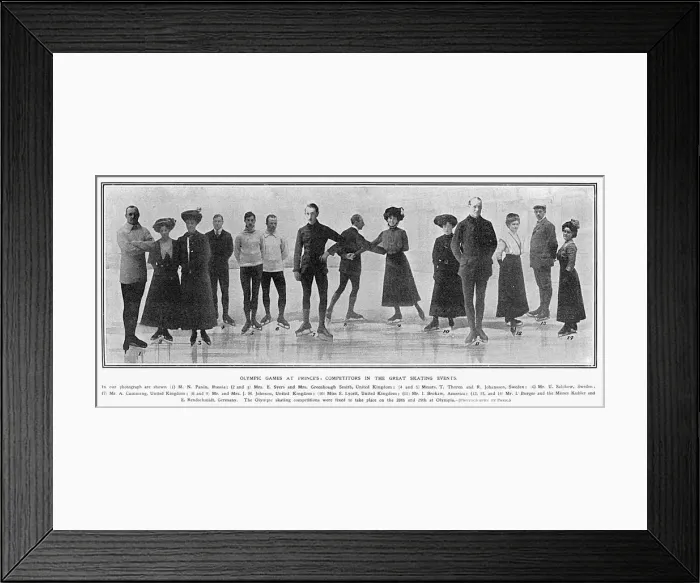 Framed Print : 1908 Olympic Ice Skaters Framed Print : 1908 Olympic Ice Skaters