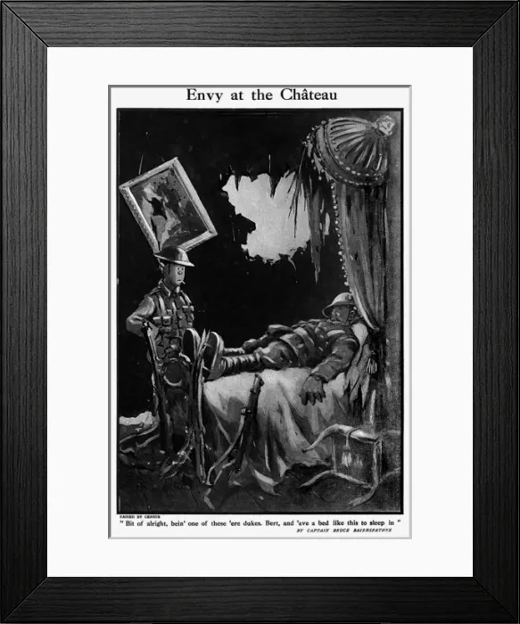 Framed Print : Envy at the Chateau, by Bairnsfather Framed Print : Envy at the Chateau, by Bairnsfather