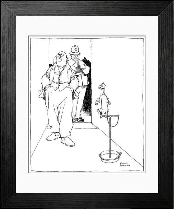 Framed Print : All That Was Taxed was His Ingenuity by Heath Robinson, WW1 Framed Print : All That Was Taxed was His Ingenuity by Heath Robinson, WW1