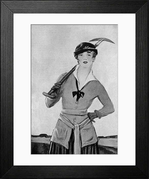 Framed Print : Dolly Goes Back to the Land, land girl, WW1