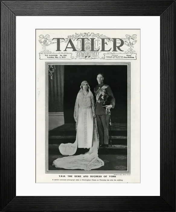 Framed Print : Elizabeth Bowes-Lyon marries Albert, Duke of York Framed Print : Elizabeth Bowes-Lyon marries Albert, Duke of York