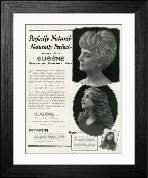 Framed Print : Advert for Eugene permanant hair waving 1923 Framed Print : Advert for Eugene permanant hair waving 1923