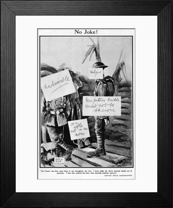 Framed Print : No Joke! by Captain Bruce Bairnsfather post- WW1 cartoon Framed Print : No Joke! by Captain Bruce Bairnsfather post- WW1 cartoon