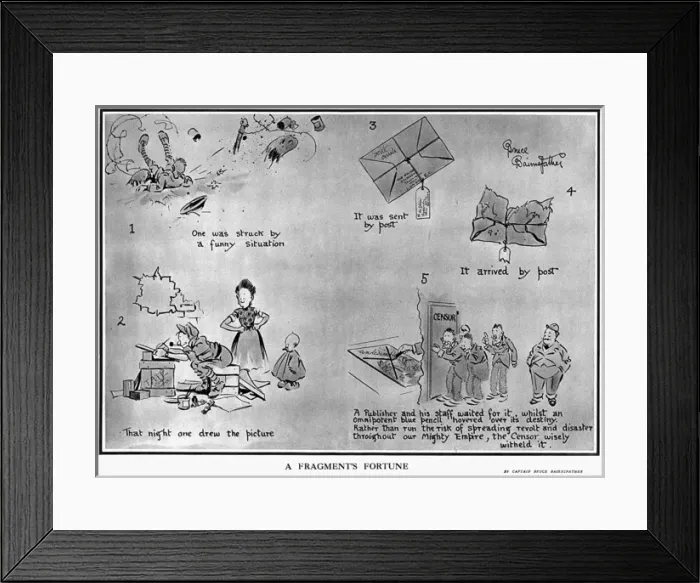 Framed Print : A Fragments Fortune by Bruce Bairnsfather, WW1 cartoon