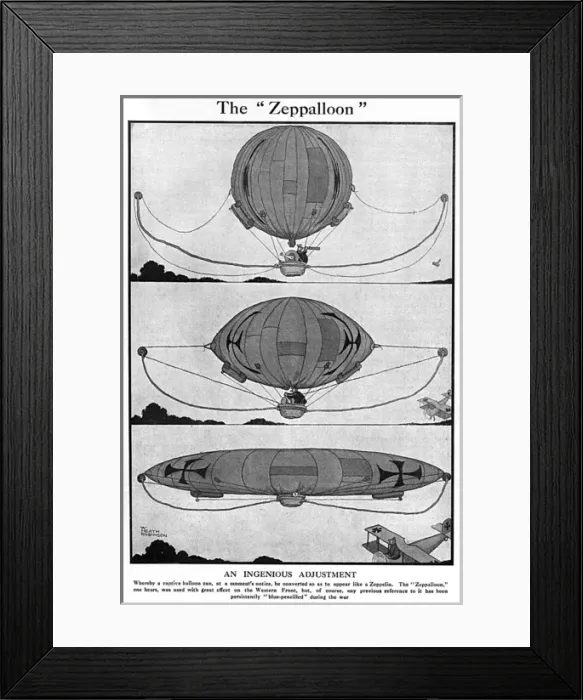 Framed Print : The Zeppalloon by William Heath Robinson, WW1 cartoon Framed Print : The Zeppalloon by William Heath Robinson, WW1 cartoon