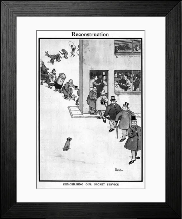 Framed Print : Reconstruction by William Heath Robinson, WW1 cartoon Framed Print : Reconstruction by William Heath Robinson, WW1 cartoon
