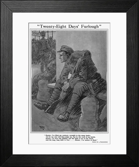 Framed Print : Twenty-eight days furlough by Alfred Leete