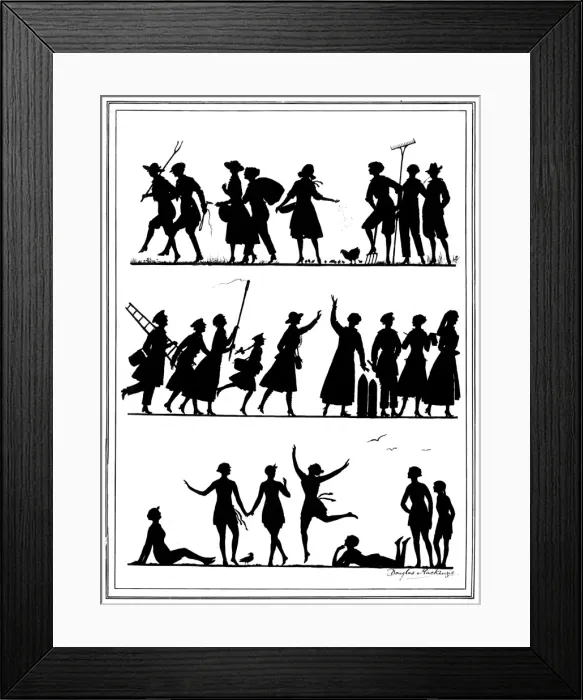 Framed Print : Carry On - Women in wartime silhouette, WW1 Framed Print : Carry On - Women in wartime silhouette, WW1
