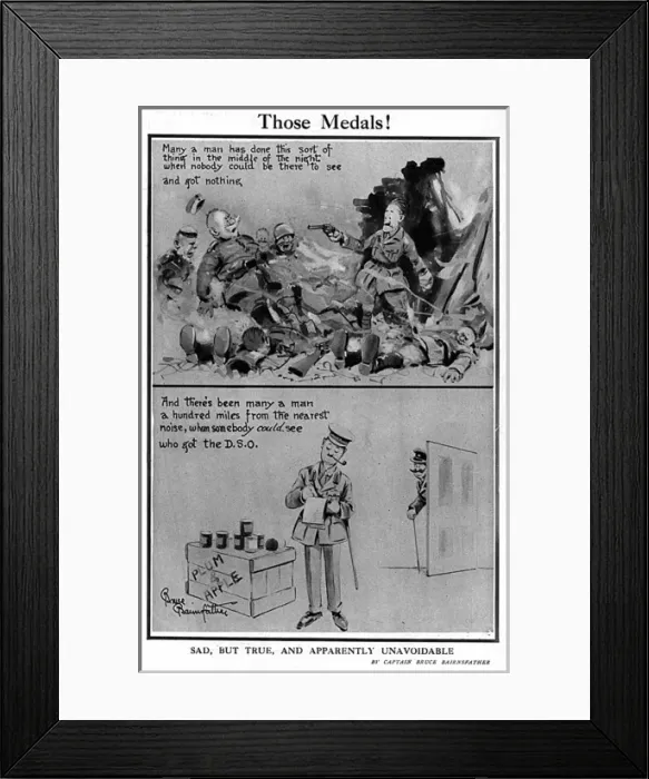 Framed Print : Those Medals! by Bruce Bairnsfather, WW1 cartoon Framed Print : Those Medals! by Bruce Bairnsfather, WW1 cartoon
