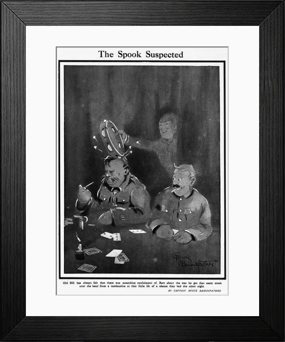 Framed Print : The Spook Suspected by Bruce Bairnsfather, WW1 cartoon Framed Print : The Spook Suspected by Bruce Bairnsfather, WW1 cartoon
