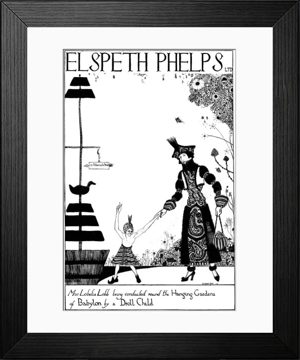 Framed Print : Advertisement for Elspeth Phelps, 1920s fashion Framed Print : Advertisement for Elspeth Phelps, 1920s fashion