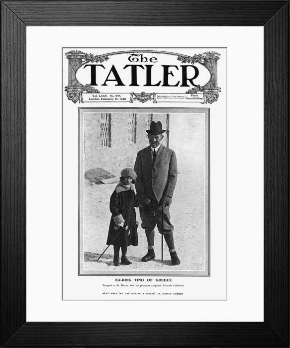 Framed Print : Tatler cover - King Constantine of Greece at St. Moritz Framed Print : Tatler cover - King Constantine of Greece at St. Moritz