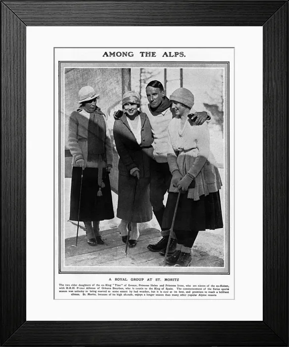 Framed Print : A royal group at St. Mortiz, 1920 Framed Print : A royal group at St. Mortiz, 1920