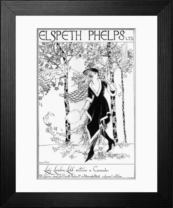 Framed Print : Advertisement for Elspeth Phelps, 1920s fashion Framed Print : Advertisement for Elspeth Phelps, 1920s fashion