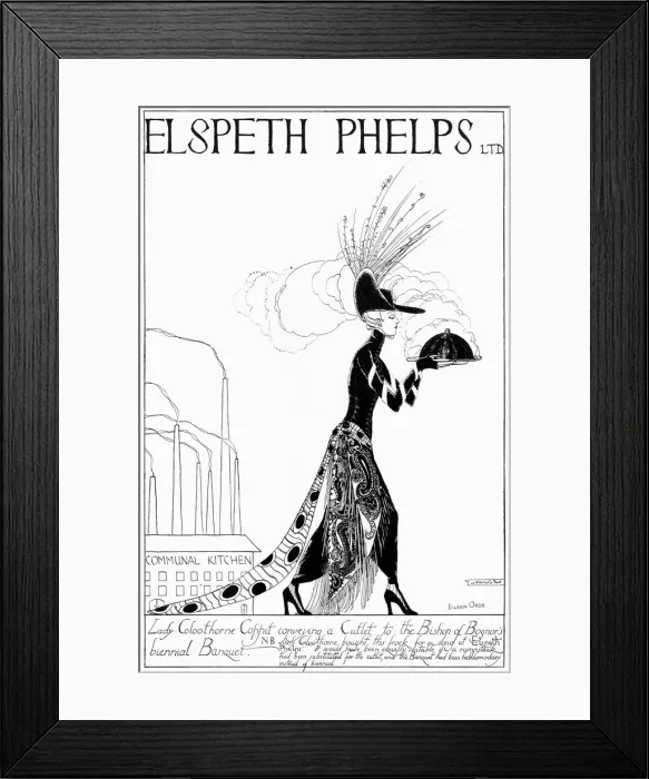 Framed Print : Advertisement for Elspeth Phelps, 1920s fashion Framed Print : Advertisement for Elspeth Phelps, 1920s fashion