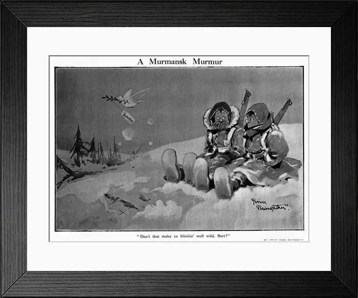 Framed Print : A Murmansk Murmur by Bruce Bairnsfather, WW1 cartoon