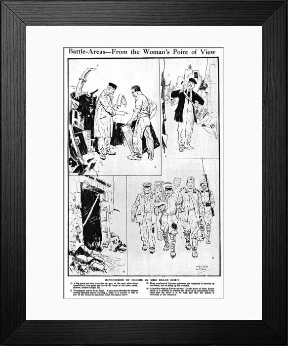 Framed Print : Battle Areas - from the womans point of view, Helen McKie Framed Print : Battle Areas - from the womans point of view, Helen McKie