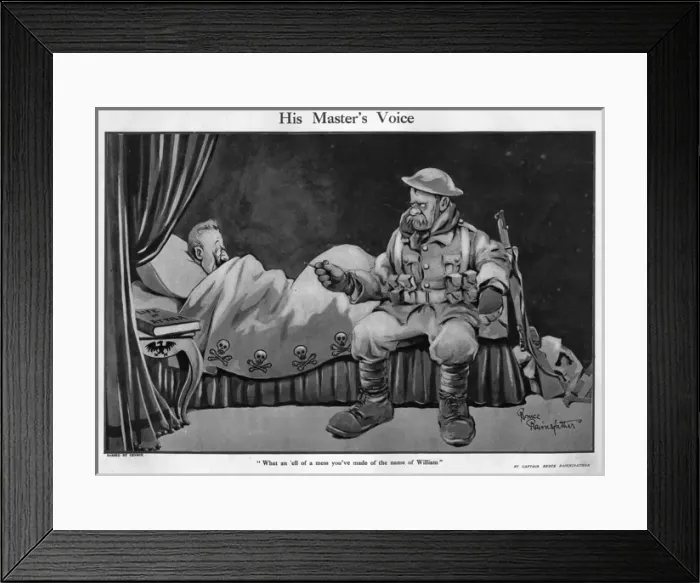 Framed Print : His Masters Voice, by Bairnsfather Framed Print : His Masters Voice, by Bairnsfather