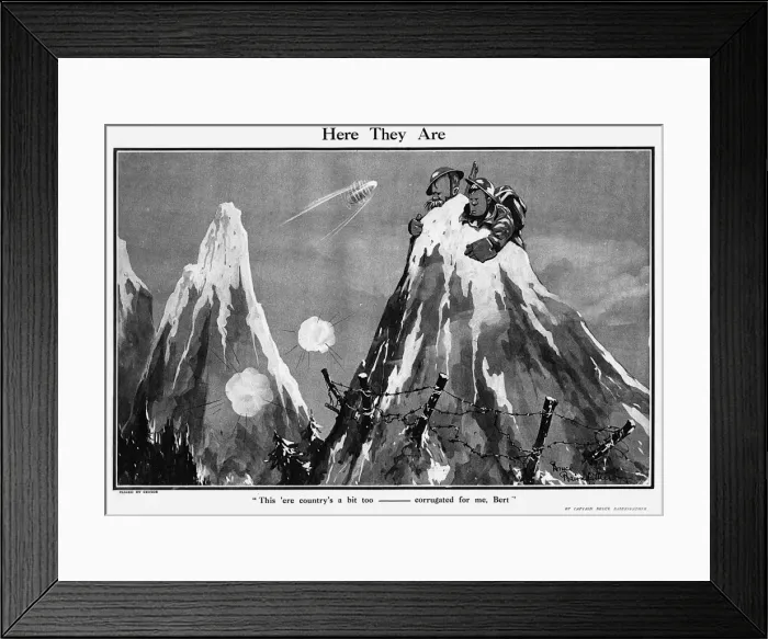 Framed Print : Here They Are, by Bairnsfather Framed Print : Here They Are, by Bairnsfather