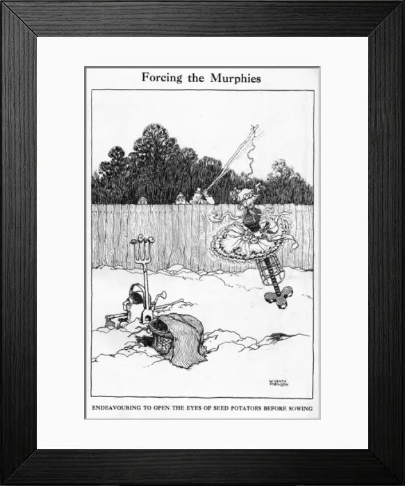 Framed Print : Forcing the Murphies, by W. Heath Robinson Framed Print : Forcing the Murphies, by W. Heath Robinson