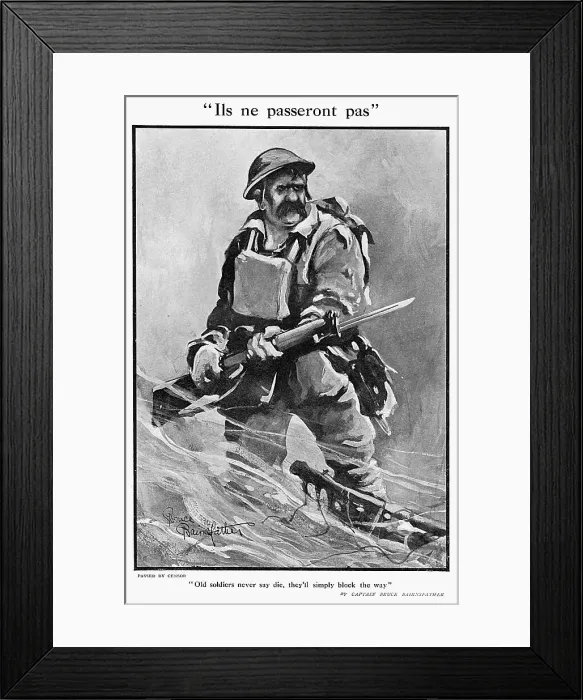 Framed Print : Ils ne passeront pas, by Bairnsfather Framed Print : Ils ne passeront pas, by Bairnsfather