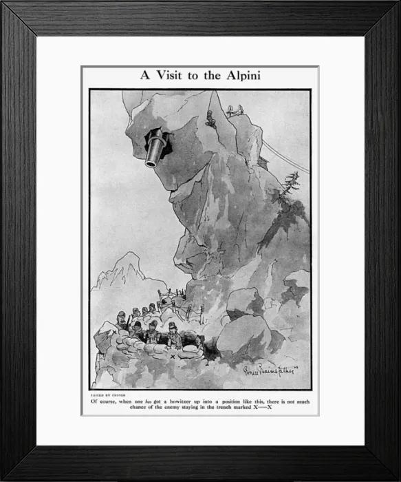 Framed Print : A Visit to the Alpini, by Bairnsfather