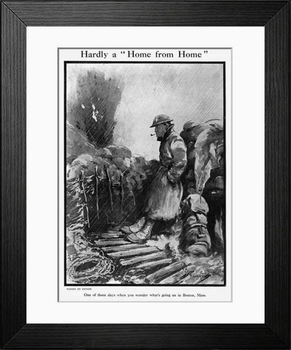 Framed Print : Hardly a Home from Home, by Bairnsfather Framed Print : Hardly a Home from Home, by Bairnsfather