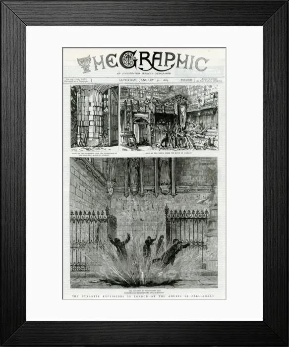 Framed Print : Explosions at Houses of Parliament 1885 Framed Print : Explosions at Houses of Parliament 1885