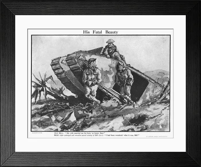 Framed Print : His Fatal Beauty, by Bairnsfather Framed Print : His Fatal Beauty, by Bairnsfather